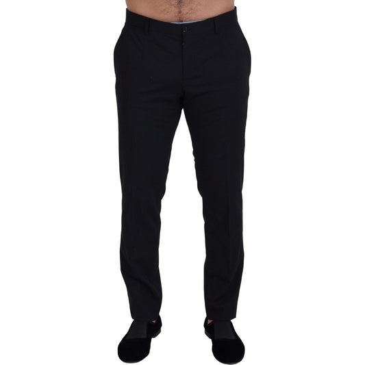 Dolce & Gabbana Elegant Black Wool Blend Trousers black-wool-chino-formal-pants-1