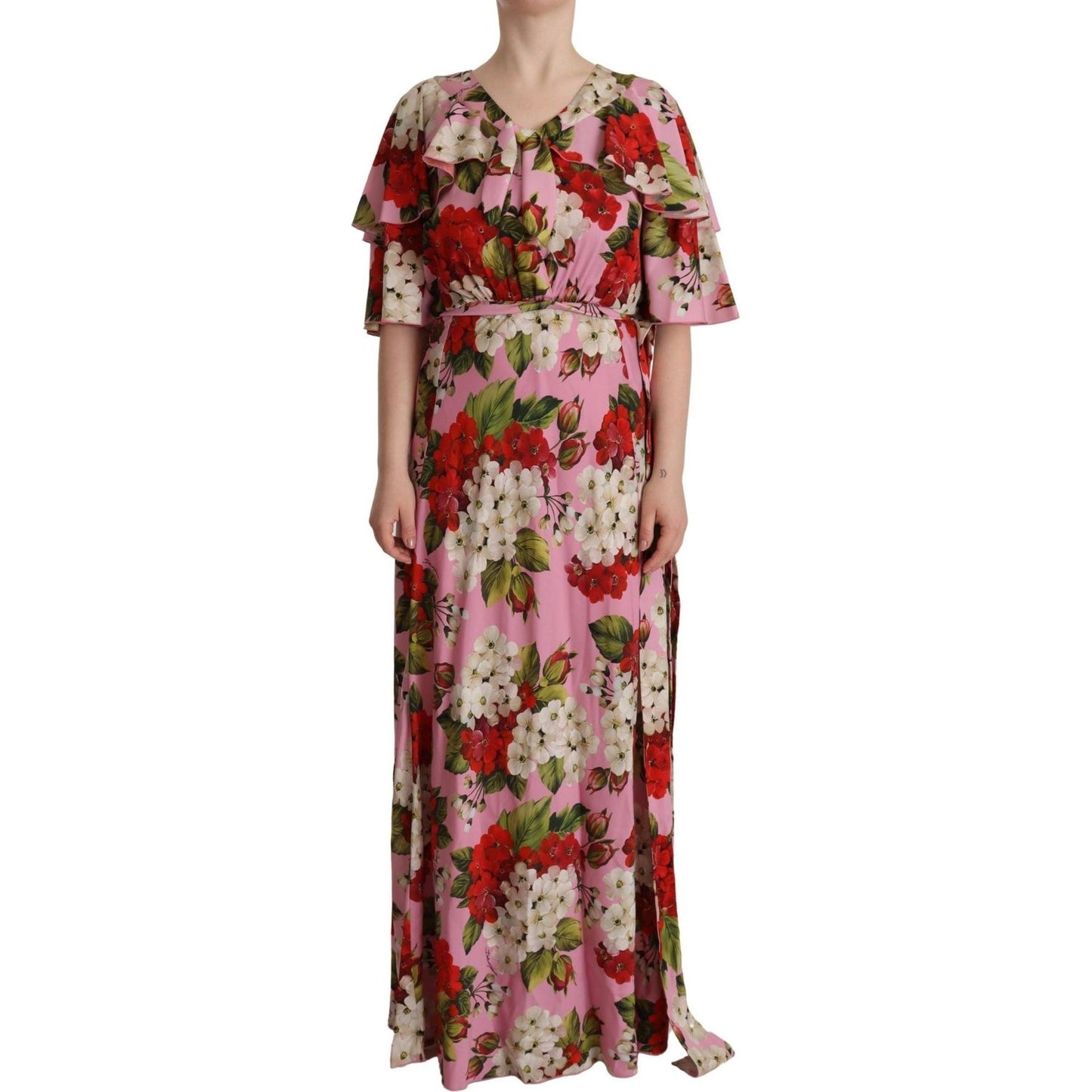 Dolce & Gabbana Enchanting Floral Silk Maxi Dress pink-floral-silk-stretch-gown-maxi-dress IMG_8052-scaled-6bf72a8c-ae9.jpg