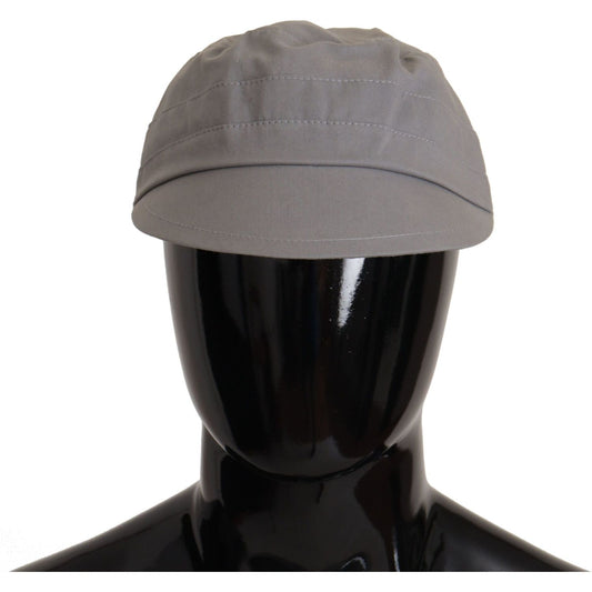 Dolce & Gabbana Elegant Gray Newsboy Cap - Classic Accessory gray-newsboy-cap-men-capello-cotton-hat