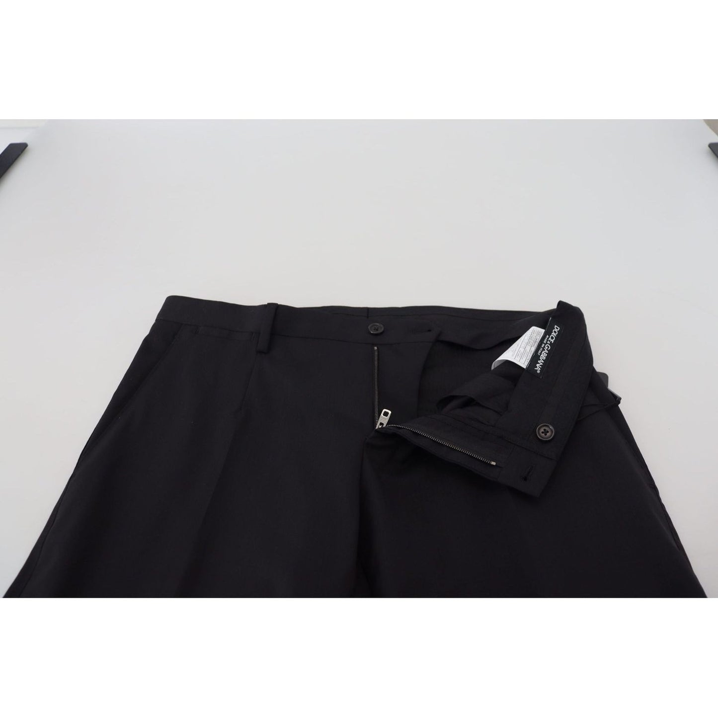Dolce & Gabbana Elegant Black Wool Blend Trousers black-wool-chino-formal-pants-2