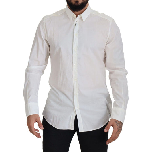 Dolce & Gabbana Elegant Slim Fit Dress Shirt white-cotton-slim-fit-dress-shirt IMG_8068-4122b345-628.jpg