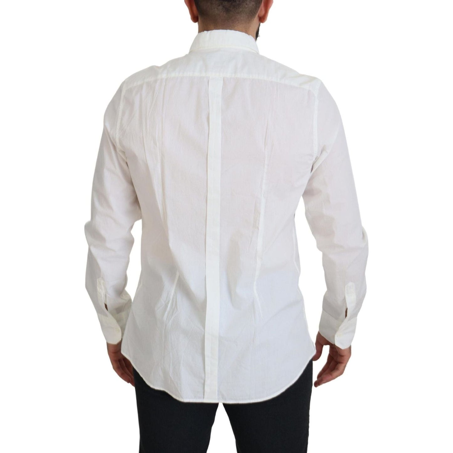 Dolce & Gabbana Elegant Slim Fit Dress Shirt white-cotton-slim-fit-dress-shirt IMG_8070-scaled-72409c4d-41f.jpg