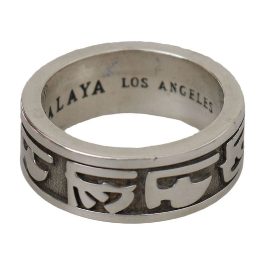 Nialaya Elegant Silver Sterling Men's Ring Ring silver-sterling-hieroglyph-men-925-authentic