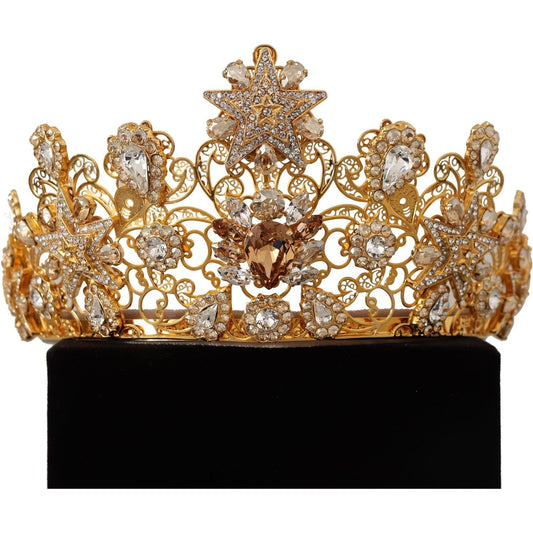 Dolce & Gabbana Elegant Crystal Embellished Diadem gold-tone-brass-star-clear-crystal-crown-diadem-tiara IMG_8118-scaled-d4d30a38-bd4.jpg