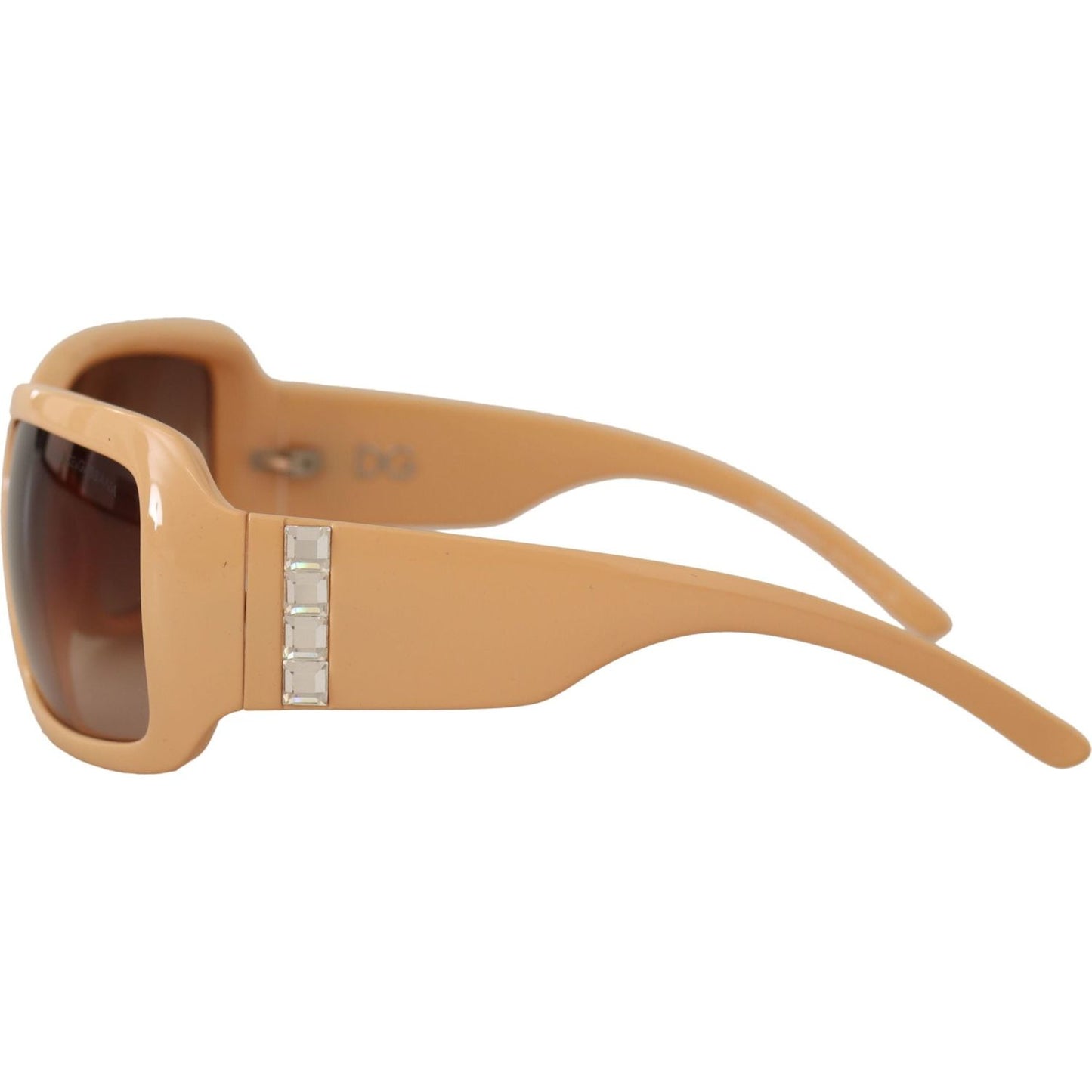 Dolce & Gabbana Chic Beige Urban Jungle Sunglasses for Women WOMAN SUNGLASSES beige-cat-eye-pvc-frame-brown-lenses-shades-sunglasses