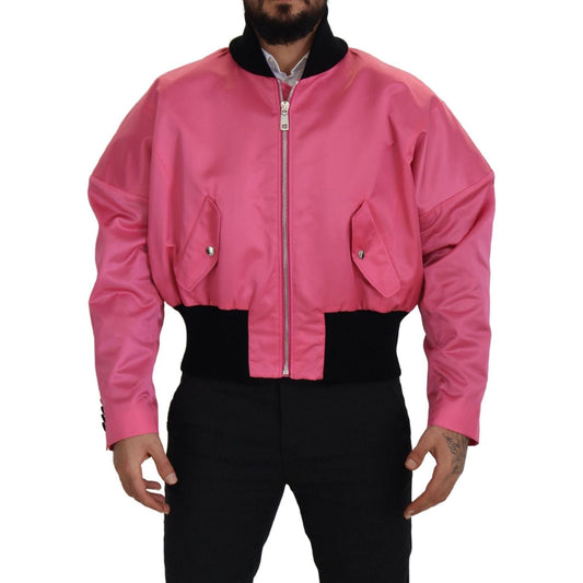 Dolce & Gabbana Elegant Pink Nylon Bomber Jacket nylon-pink-men-full-zip-bomber-jacket IMG_8137-4ce86732-7a4.jpg