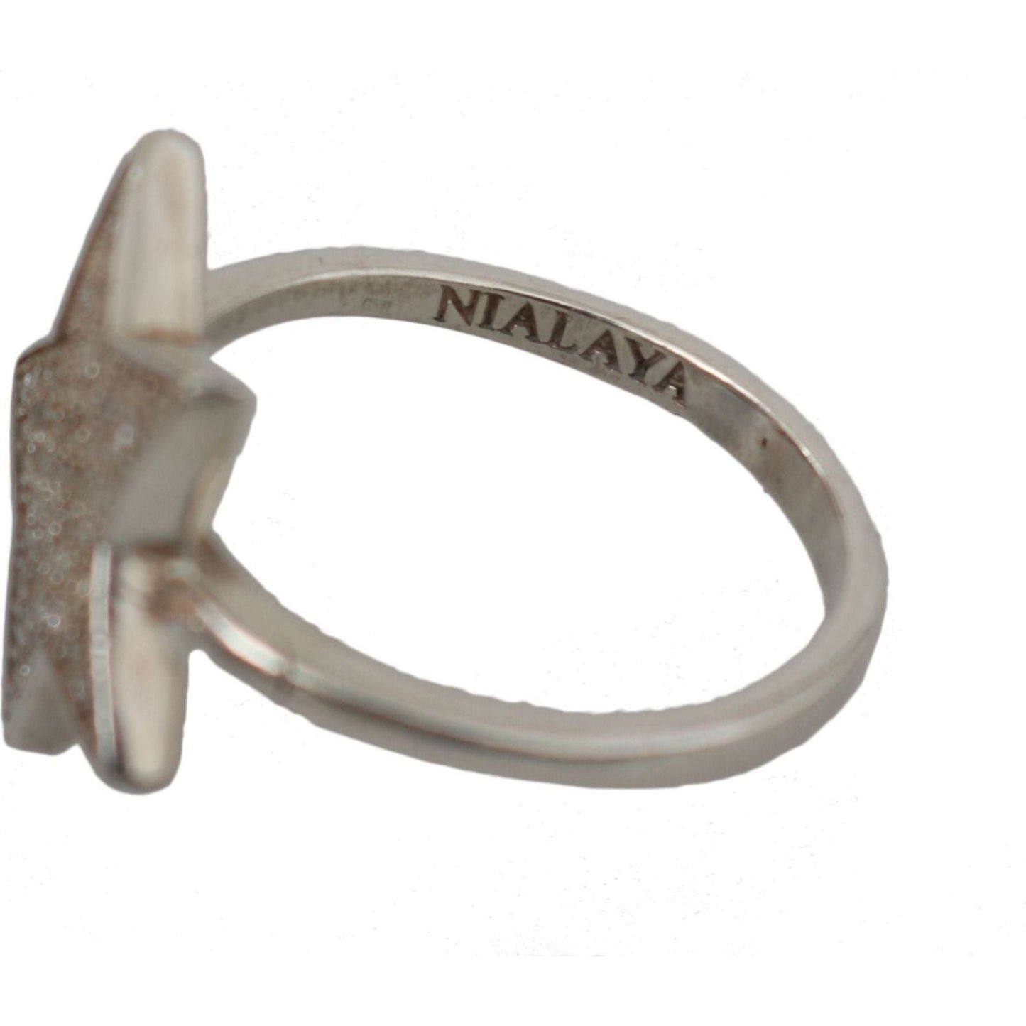 Nialaya Chic Silver CZ Crystal Women's Statement Ring Ring silver-womens-clear-cz-star-925-ring IMG_8138-133b2aef-0d5.jpg