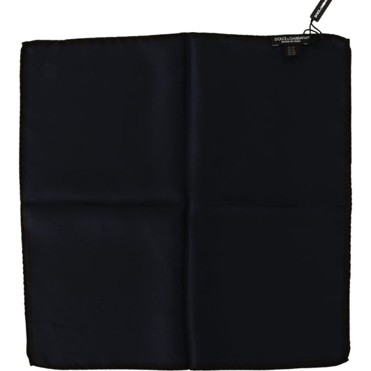 Dolce & Gabbana Elegant Silk Black Pocket Square Handkerchief black-square-handkerchief-100-silk-scarf