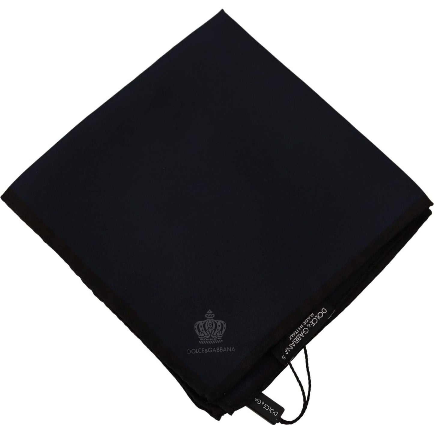 Dolce & Gabbana Elegant Silk Black Pocket Square Handkerchief black-square-handkerchief-100-silk-scarf IMG_8152-scaled-cce8de3e-dd8.jpg