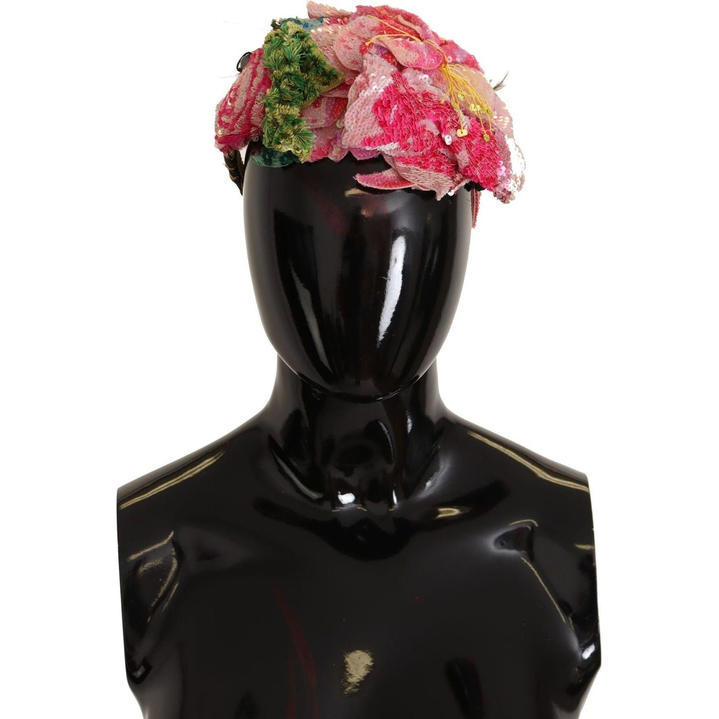 Dolce & Gabbana Multicolored Sequined Diadem Headband multicolor-sequined-lurex-black-hair-headband
