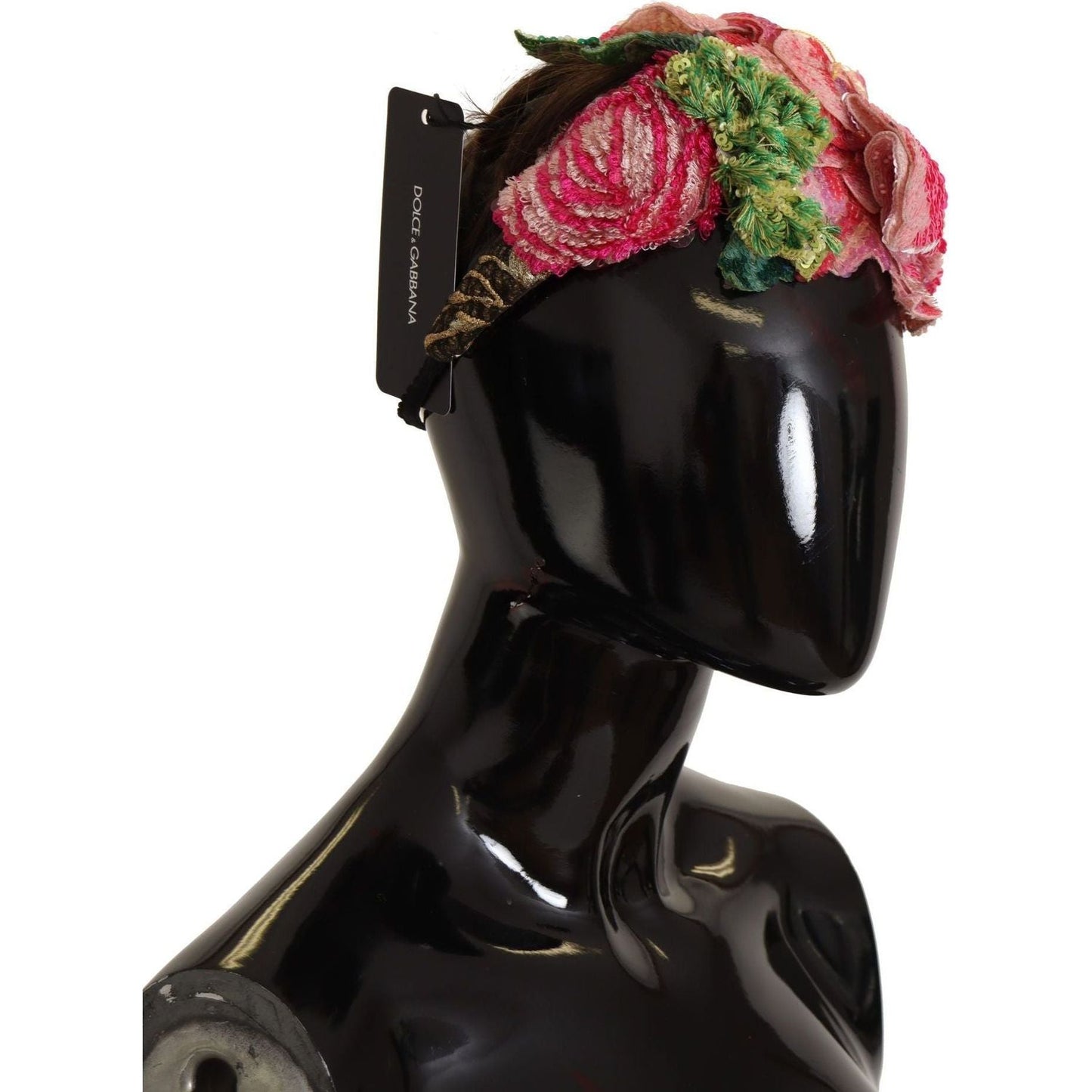 Dolce & Gabbana Multicolored Sequined Diadem Headband multicolor-sequined-lurex-black-hair-headband
