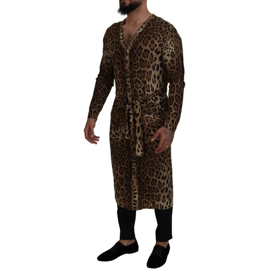 Dolce & GabbanaElegant Leopard Wool Cardigan SweaterMcRichard Designer Brands£1059.00
