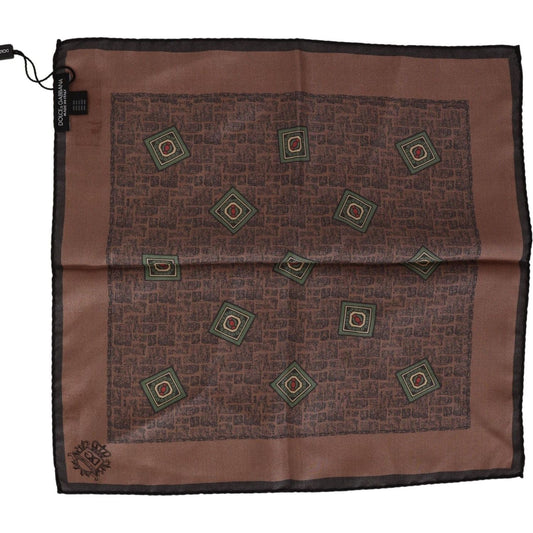 Dolce & Gabbana Brown Patterned Silk Square Handkerchief Scarf brown-patterned-silk-square-handkerchief-scarf IMG_8180-5c51b2bf-b12.jpg