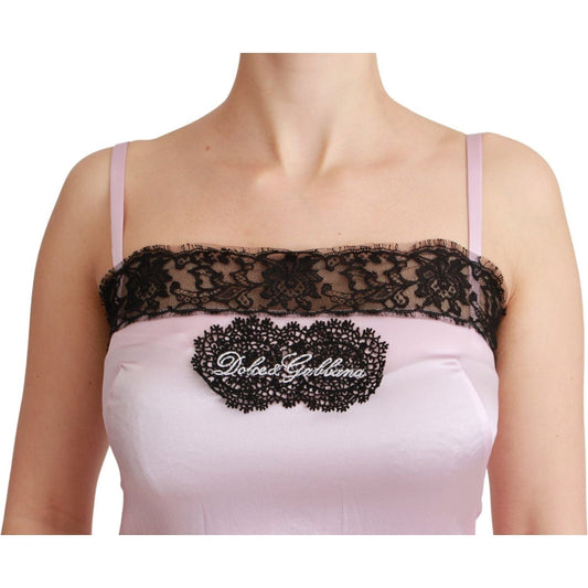Dolce & Gabbana Elegant Silk Lace Detail Tank Top silk-black-lace-top-pink-tank-blouse IMG_8207-scaled-bf93c7c0-d76.jpg
