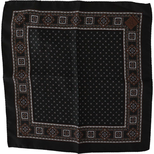 Dolce & Gabbana Black Silk Men Pocket Square Handkerchief Scarf black-silk-men-pocket-square-handkerchief-scarf IMG_8238-b361a604-19c.jpg