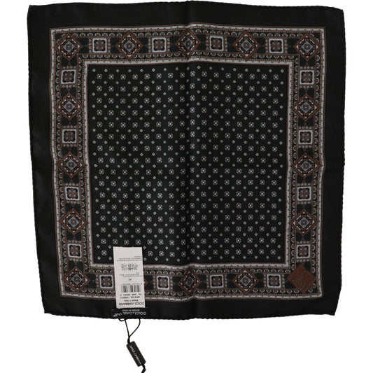 Dolce & GabbanaElegant Black Silk Pocket SquareMcRichard Designer Brands£189.00