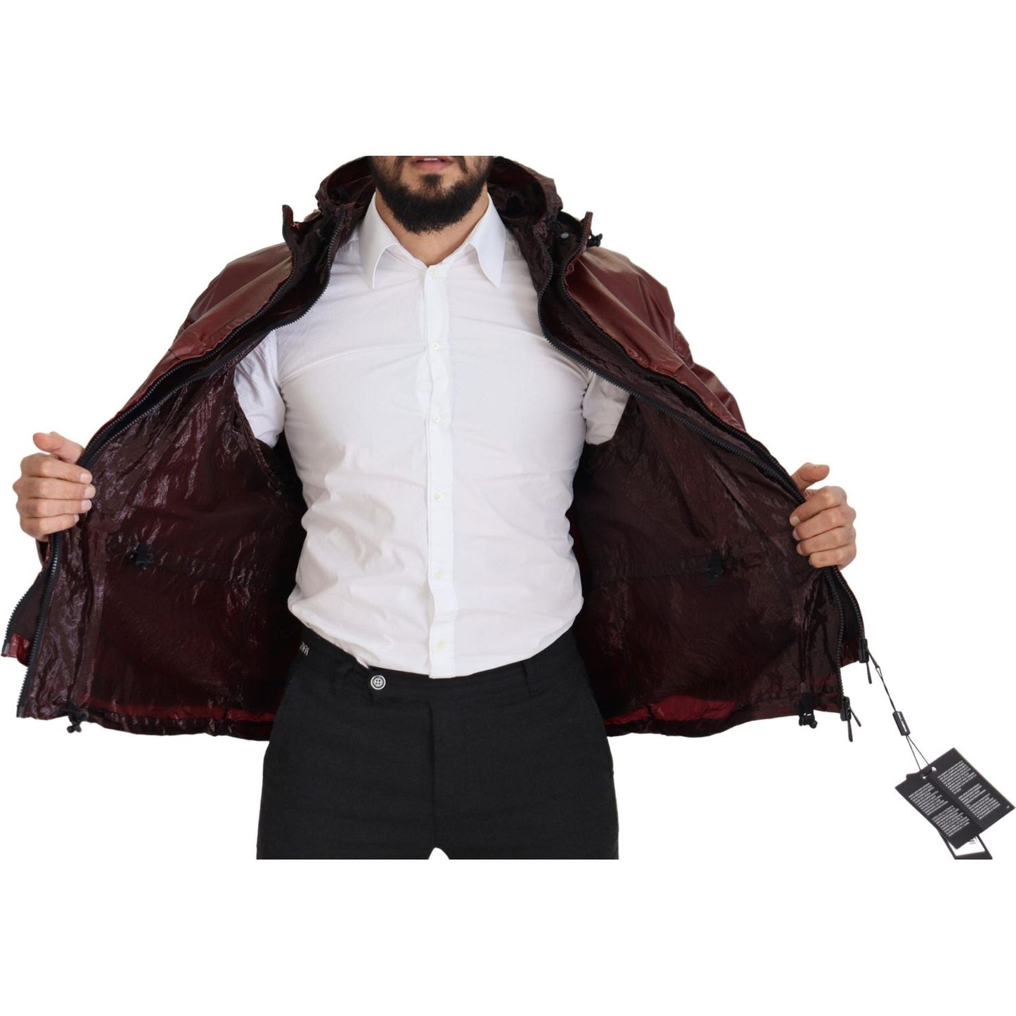 Dolce & Gabbana Elegant Bordeaux Full Zip Hooded Jacket bordeaux-cotton-hooded-full-zip-jacket