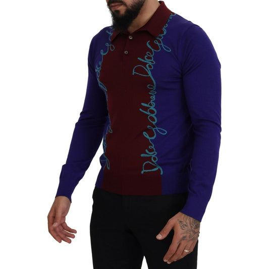 Dolce & Gabbana Multicolor Virgin Wool Silk Pullover Sweater multicolor-logo-collared-pullover-sweater