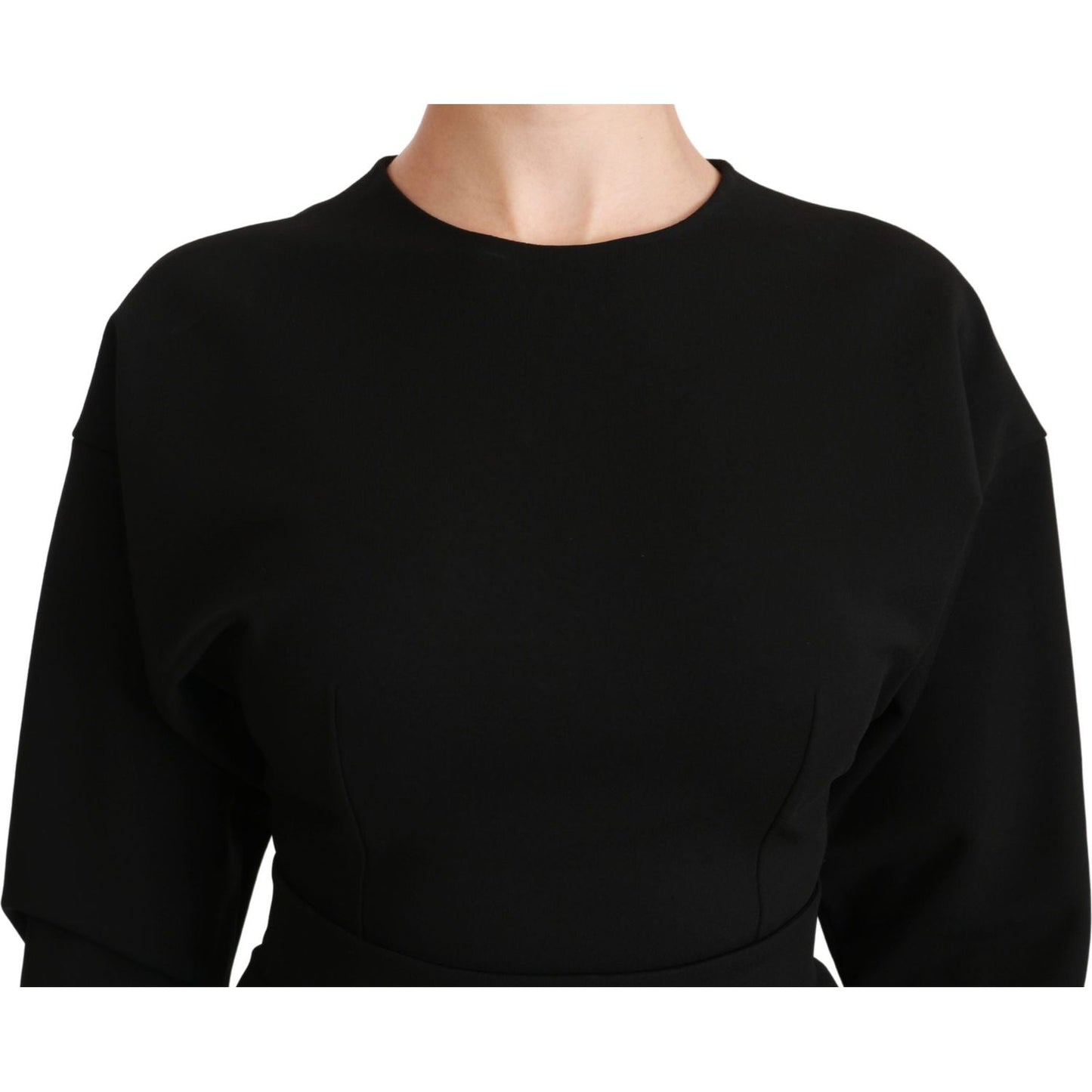 Dolce & Gabbana Elegant Black Bodycon Sheath Midi Dress Dresses black-bodycon-sheath-midi-stretch-dress