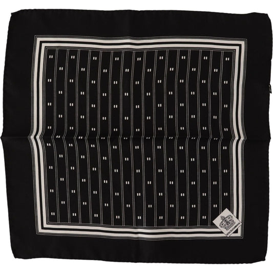 Dolce & Gabbana Black Patterned Silk Square Handkerchief Scarf black-patterned-silk-square-handkerchief-scarf Silk Scarves IMG_8246-f947422a-7bd.jpg