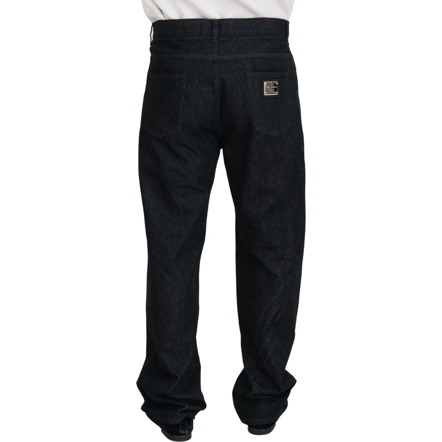Dolce & Gabbana Elegant Black Washed Denim Pants Luxe Cotton black-washed-cotton-men-casual-denim-jeans
