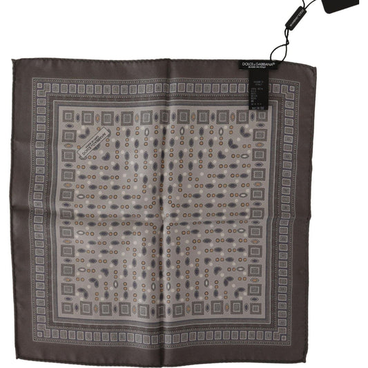 Dolce & Gabbana Elegant Silk Pocket Square in Rich Brown brown-silk-pocket-square-handkerchief-scarf