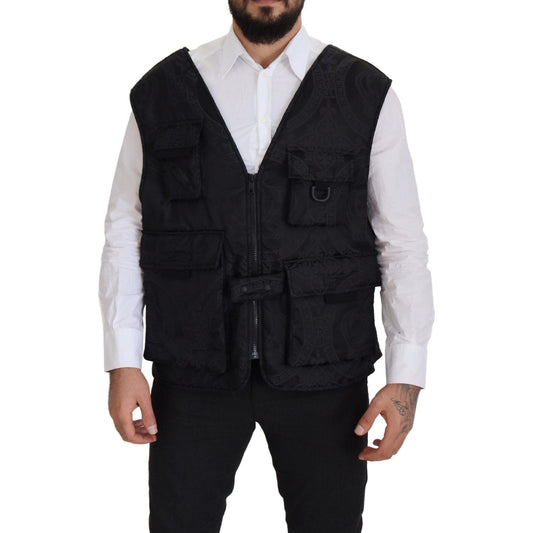 Dolce & GabbanaElegant Sleeveless Vest Jacket in BlackMcRichard Designer Brands£679.00