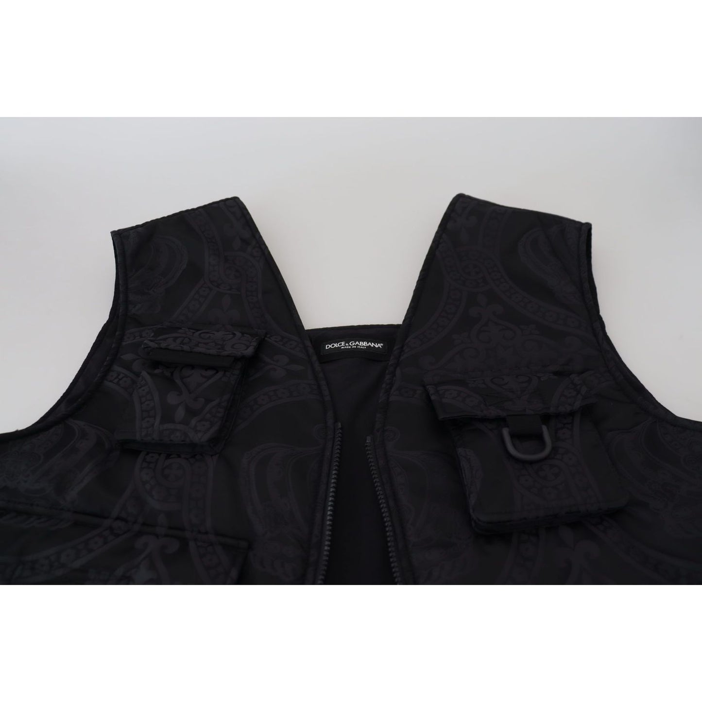 Dolce & Gabbana Elegant Sleeveless Vest Jacket in Black black-nylon-full-zip-sleeveless-jacket