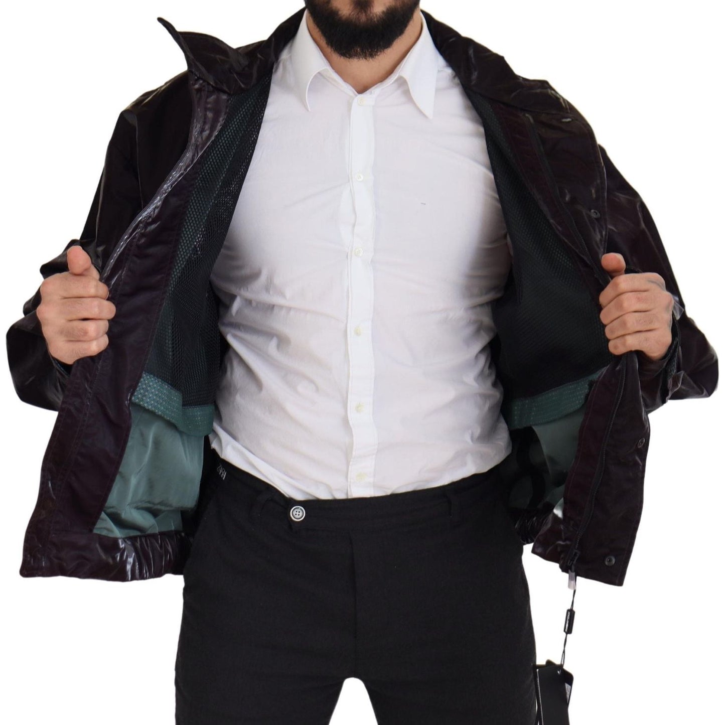 Dolce & Gabbana Elegant Bordeaux Collared Jacket bordeaux-nylon-collared-men-coat-jacket IMG_8281-68d5a799-911.jpg