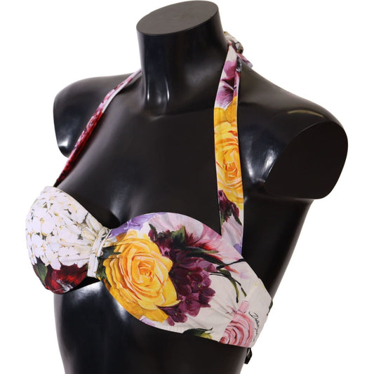Dolce & Gabbana Chic Floral Print Bikini Top - Summer Essential WOMAN SWIMWEAR multicolor-floral-swimsuit-bikini-top-swimwear