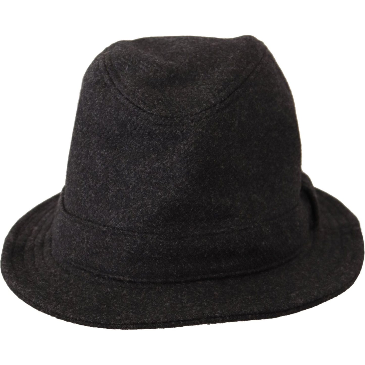 Dolce & Gabbana Elegant Gray Trilby Hat in Wool and Cashmere gray-virgin-wool-logo-fedora-trilby-cappello-hat