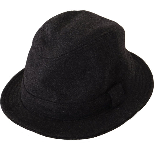Dolce & Gabbana Elegant Gray Trilby Hat in Wool and Cashmere gray-virgin-wool-logo-fedora-trilby-cappello-hat