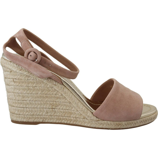 Prada | Pink Suede Leather Ankle Strap Sandals | McRichard Designer Brands