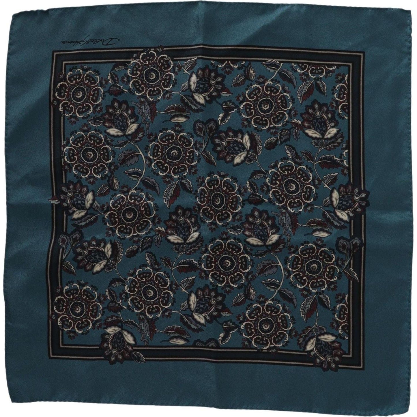Dolce & Gabbana Elegant Floral Silk Pocket Square blue-floral-silk-square-handkerchief-scarf IMG_8330-2f1f92d2-145.jpg