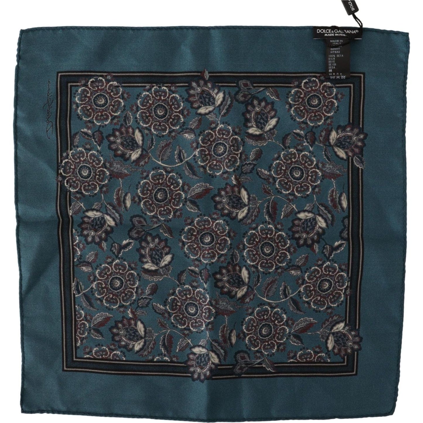 Dolce & Gabbana Elegant Floral Silk Pocket Square blue-floral-silk-square-handkerchief-scarf IMG_8331-7d86c587-ecc.jpg