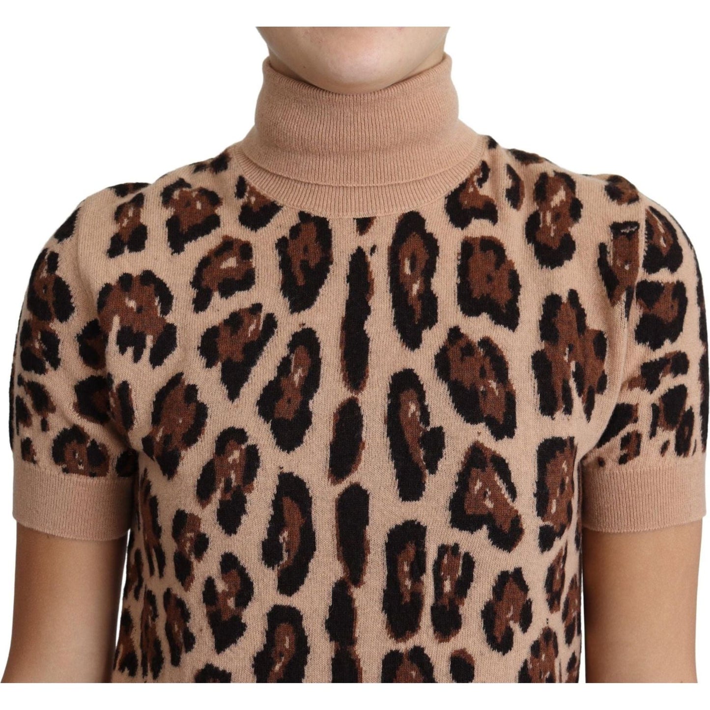 Dolce & Gabbana Elegant Leopard Print Wool Turtleneck Top beige-leopard-print-virgin-wool-turtleneck-top