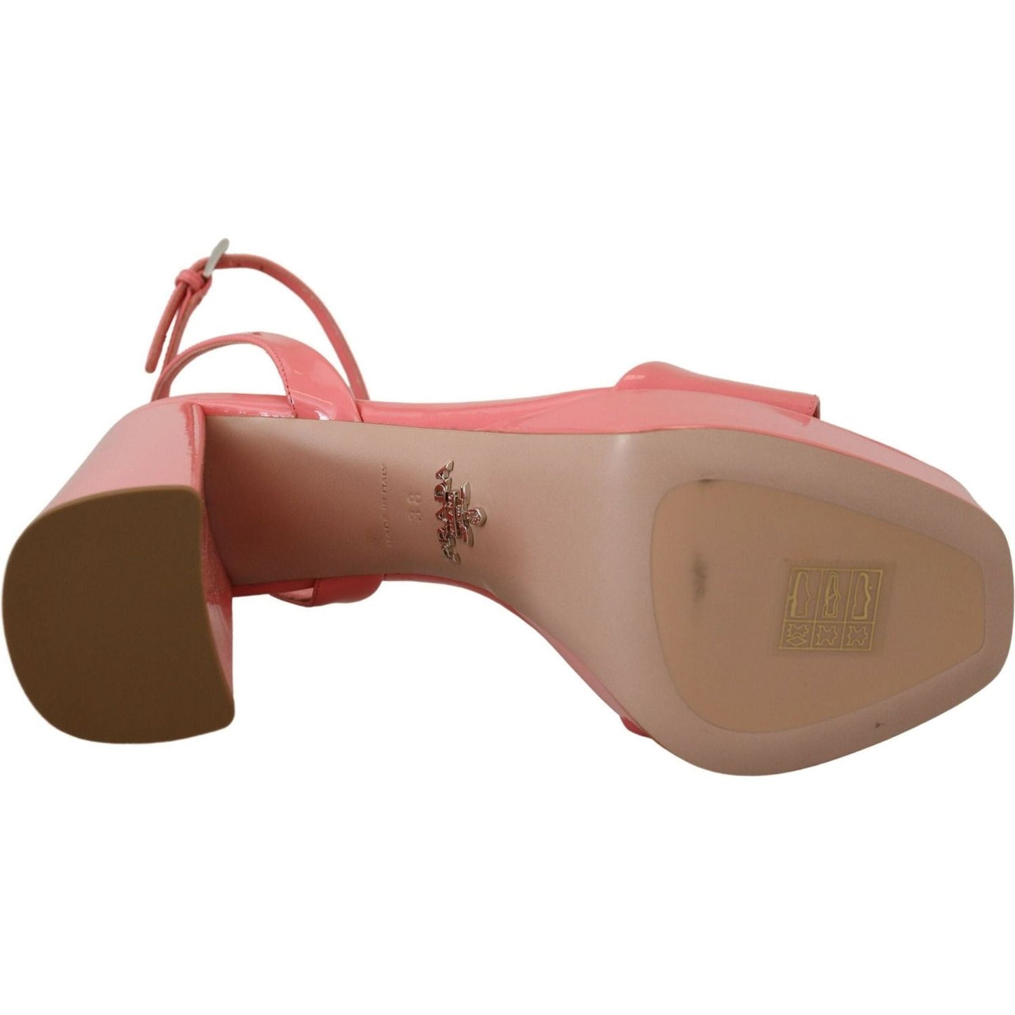 Prada Chic Pink Patent Leather Platform Sandals pink-patent-sandals-ankle-strap-heels-sandal