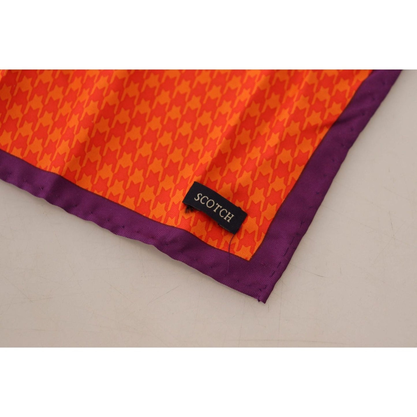 Scotch & Soda Elegant Silk Men's Pocket Square orange-purple-silk-square-handkerchief-scarf