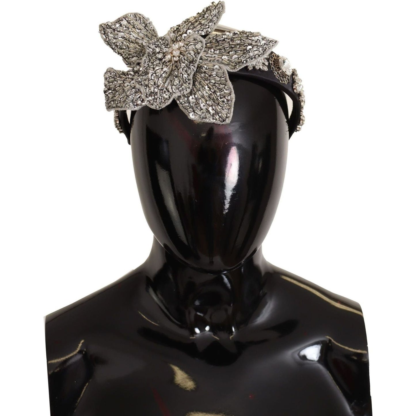 Dolce & Gabbana Elegant Crystal Diadem Headband - Chic Black black-crystal-beaded-sequined-large-flower-diadem-headband