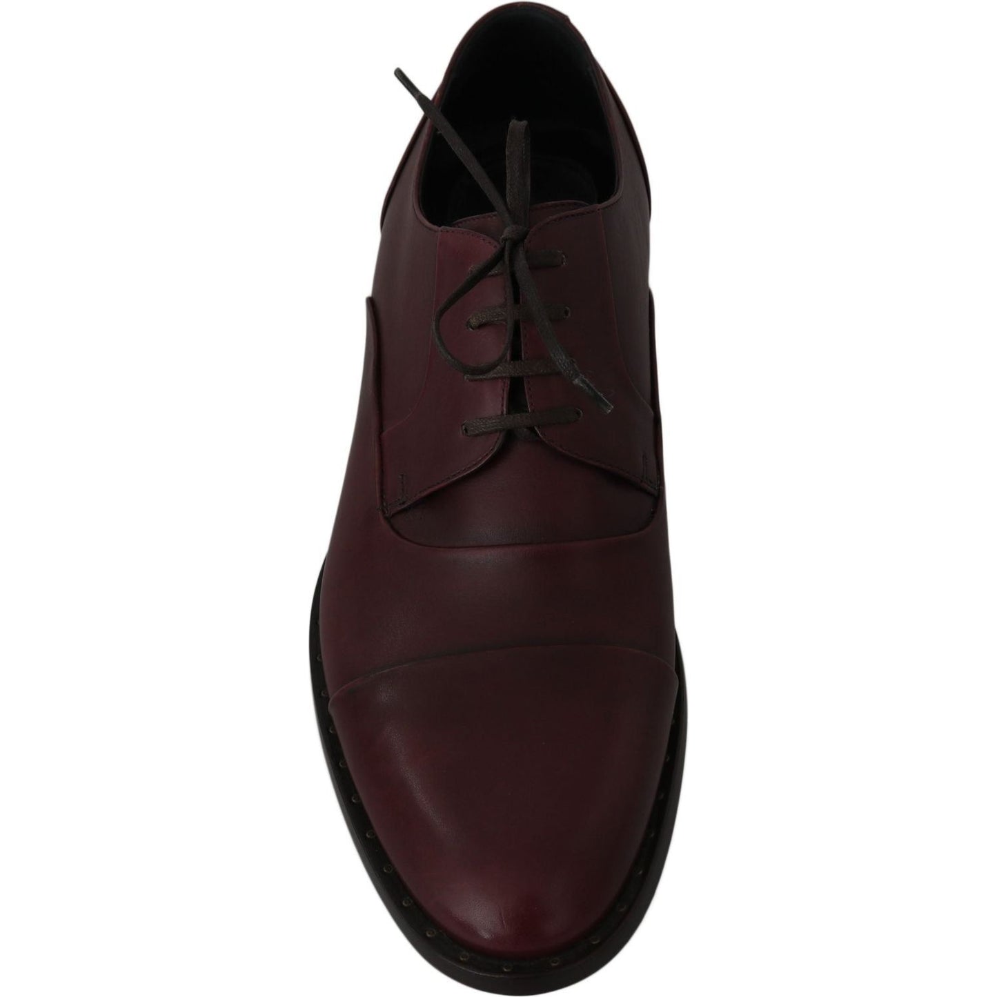Dolce & Gabbana Elegant Bordeaux Leather Dress Shoes red-bordeaux-leather-derby-formal-shoes IMG_8398.jpg