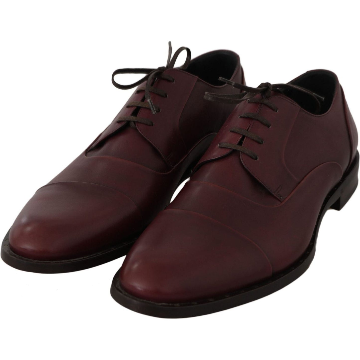 Dolce & Gabbana Elegant Bordeaux Leather Dress Shoes red-bordeaux-leather-derby-formal-shoes IMG_8400-scaled.jpg