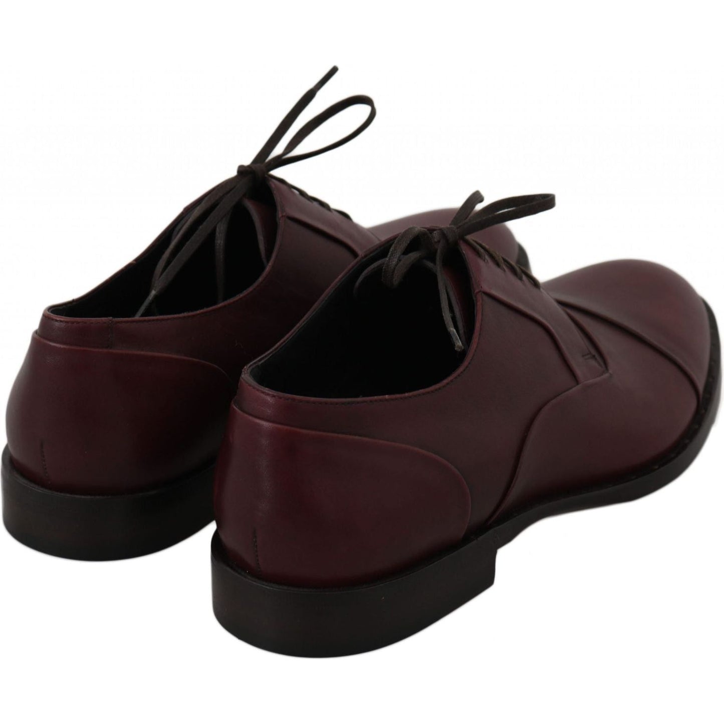 Dolce & Gabbana Elegant Bordeaux Leather Dress Shoes red-bordeaux-leather-derby-formal-shoes IMG_8401-scaled.jpg