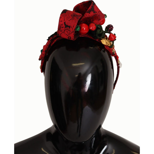 Dolce & Gabbana Cherry Sicily Embellished Red Diadem cherry-silk-crystal-bow-logo-diadem-tiara-headband IMG_8404-scaled-971dbfd6-b33.jpg