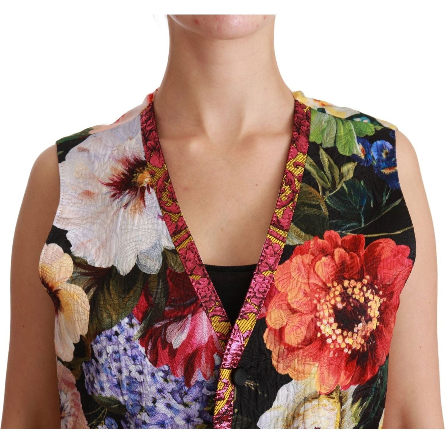 Dolce & GabbanaMulticolor Brocade Floral Sleeveless VestMcRichard Designer Brands£509.00