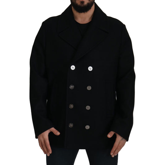 Dolce & Gabbana Elegant Double Breasted Wool Overcoat black-wool-trench-overcoat-jacket IMG_8440-scaled-2a7c94cd-f16.jpg