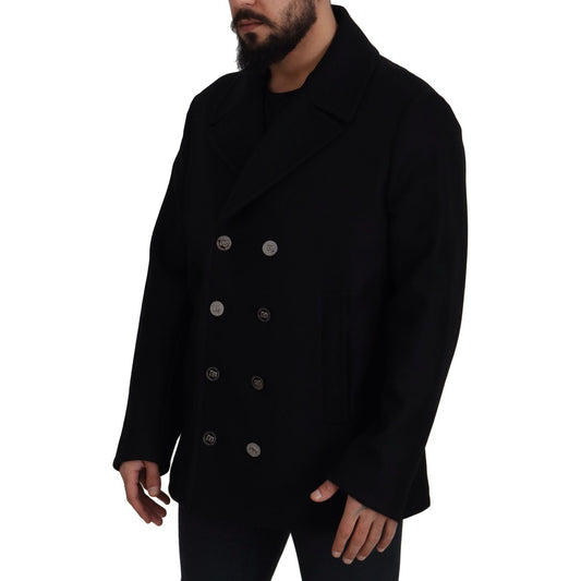 Dolce & Gabbana Elegant Double Breasted Wool Overcoat black-wool-trench-overcoat-jacket IMG_8441-scaled-81206423-10d.jpg