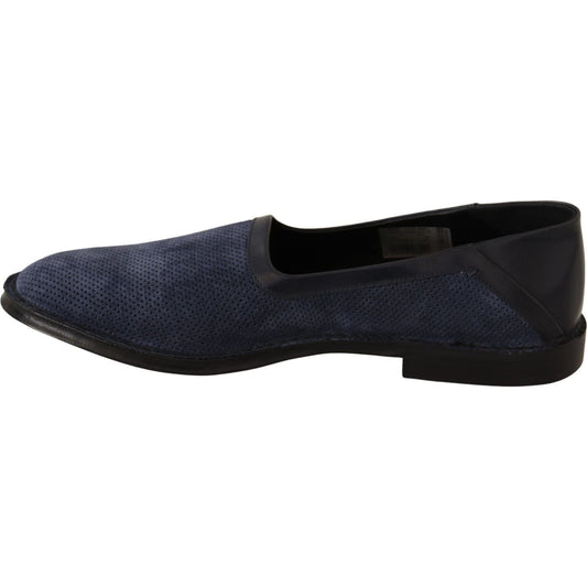 Dolce & Gabbana Elegant Perforated Leather Loafers MAN LOAFERS blue-leather-perforated-slip-on-loafers-shoes IMG_8458-scaled-bcf1dde5-3f1.jpg