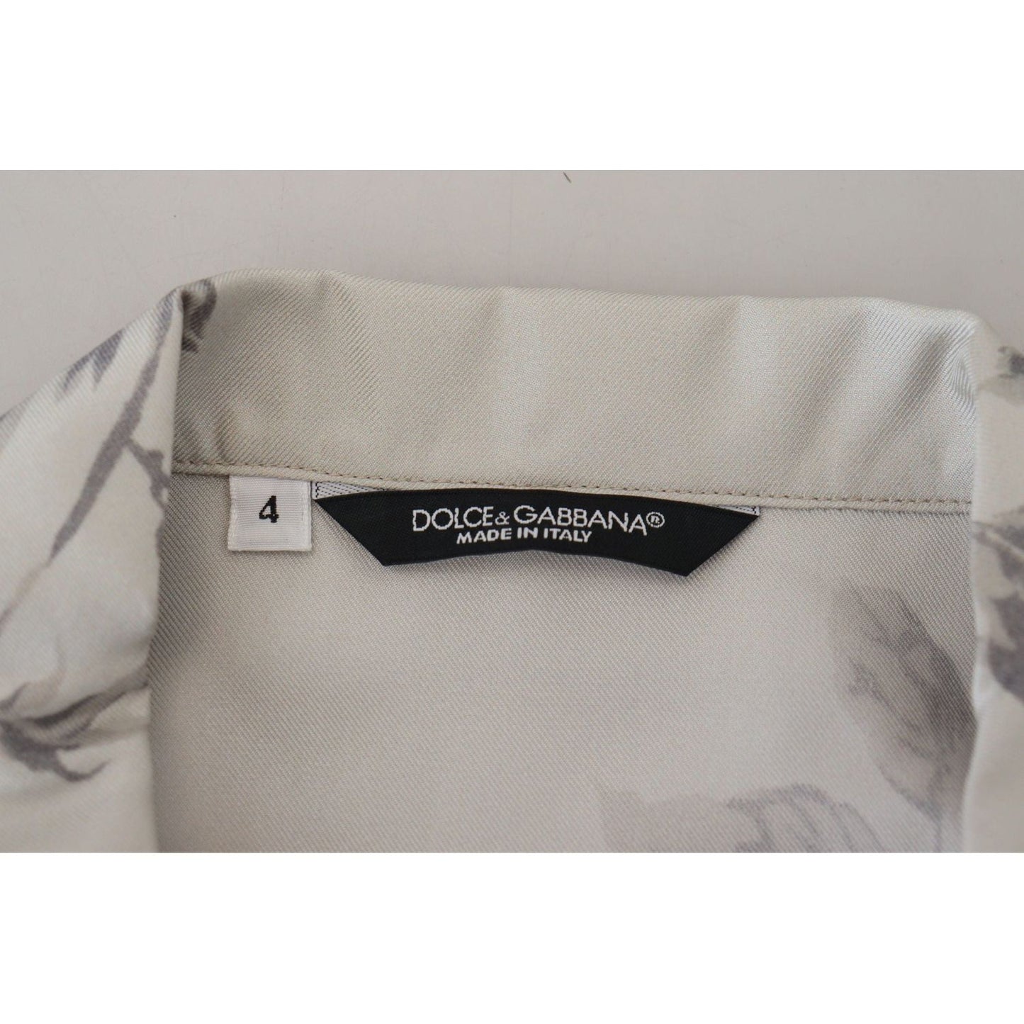 Dolce & Gabbana Elegant Silk Bird Print Casual Shirt white-bird-print-silk-satin-casual-shirt