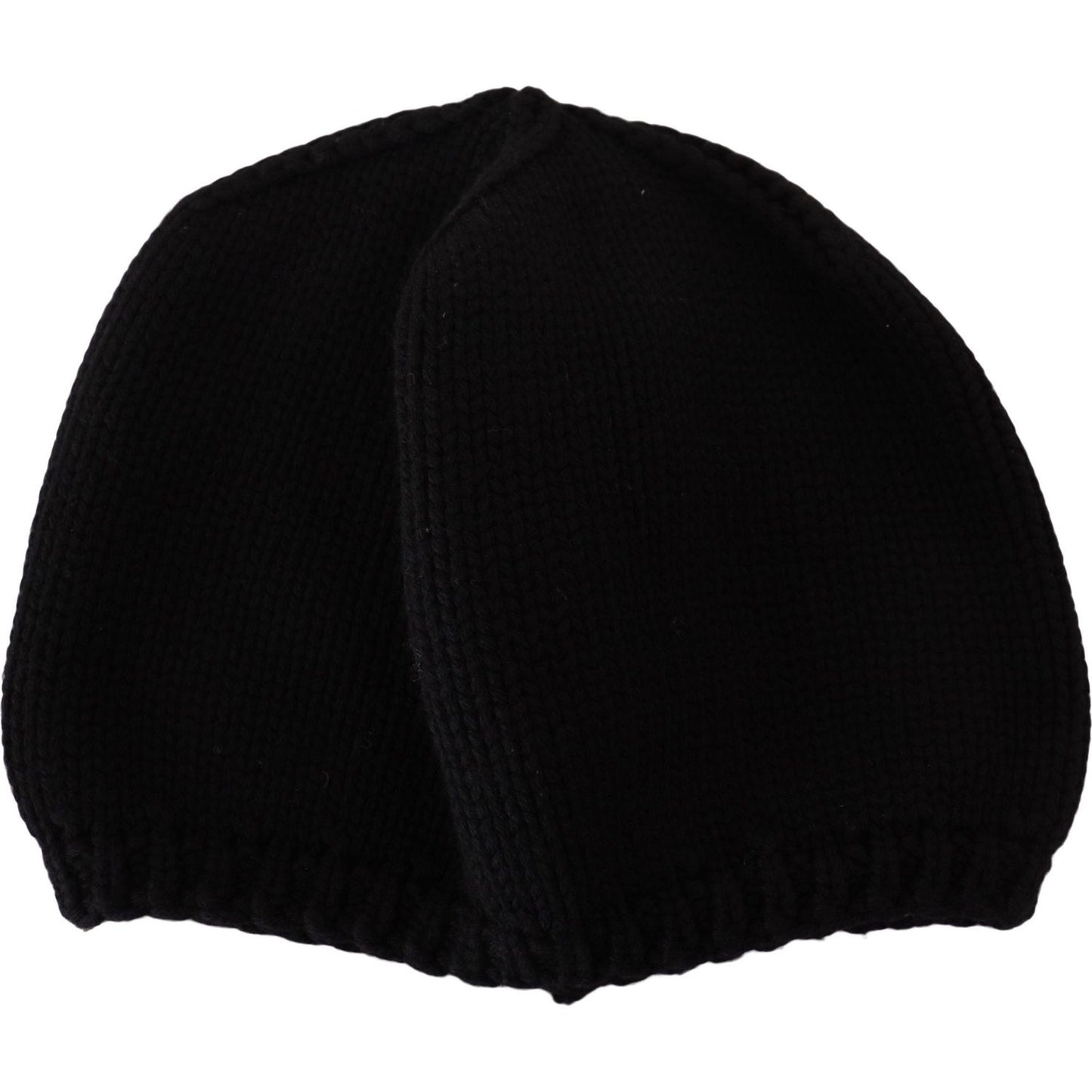 Dolce & Gabbana Elegant Virgin Wool Slouch Hat black-virgin-wool-knitted-women-winter-beanie-hat