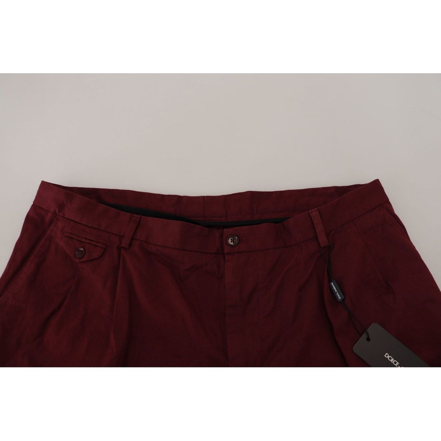 Dolce & Gabbana Elegant Maroon Cotton Blend Shorts maroon-cotton-bermuda-casual-shorts